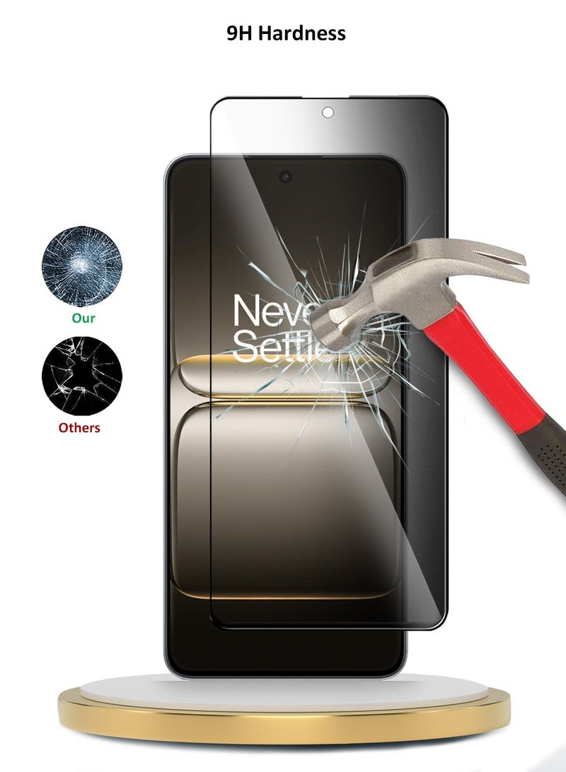 دبليو تيك واقي شاشة زجاجي مقسى مع تغطية كاملة لخصوصية سلسلة 5G OnePlus Nord CE5 2025 Premium E2E (MSGECP) - شفاف/أسود - Image 3